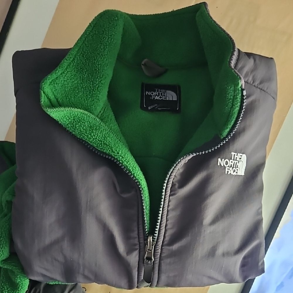 The North Face Charcoal and Forest Green Fleece Jacket